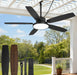 52'' Outdoor Ceiling Fans with Light and Remote,Ip65 Wet Rated Waterproof Ceiling Fan with 6-Speed DC Motor, Farmhouse Gazebo Fan for Porch Patios Pavilion(Black)