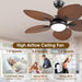 44 Inch Brown Outdoor Ceiling Fan With Remote