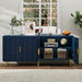 65" Fluted Sideboard Buffet Cabinet with Storage, Blue | Console Cabinet with 4 Doors & Adjustable Shelves, Modern Buffet Table for Kitchen Dining Living Room Hallway‌ Entryway