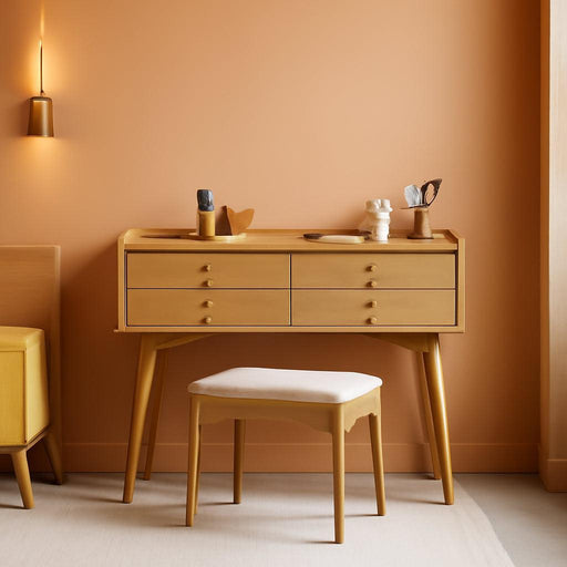 Small Vanity Desk, Solid Wood Dressing Table with Drawer Divider, Study Desk and Vanity Desk for Bedroom, 31" D X 18" W X 32" H