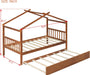 PremiumWood Walnut Twin Playhouse Bed With Trundle