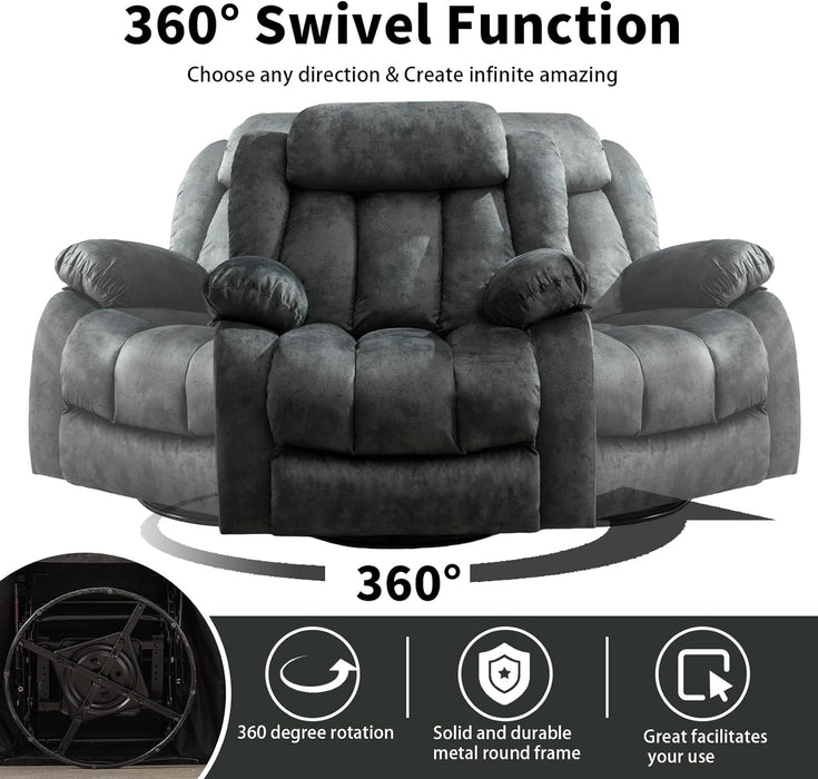 Heated Rocker Recliner with Massage, 360° Swivel