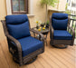 3 Pieces Outdoor Swivel Rocker Chairs with Rattan Side Table