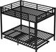 FullOverFull BunkBed ConstructionGrade HeavyDuty WithGuardrails Black Trundle