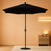 11' round Crank Lift, Collar Tilt, Aluminum Pole, Fiberglass Rib Patio Umbrella, Black Finish, Black