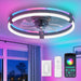 20" RGB Low Profile Ceiling Fans with Lights and Remote, Grey