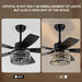 42 Inch Black Smart Ceiling Fan With Remote