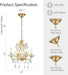 Crystal Candle Chandelier Pendant Flushmount Ceiling Light Modern Lighting Fixture for Bedroom Hallway Bar Kitchen Bathroom, H 14" X W 16", Gold, E12 Base