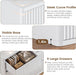 White 9 Drawers Dresser for Bedroom, 57" Wide Modern Fluted Chest of Drawers with Curved Profile, Handleless, Vertical Dressers for Bedroom, Living Room, Hallway
