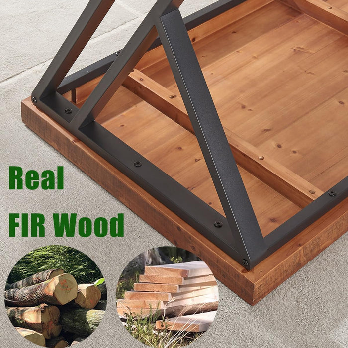 60" Real Wood Computer Desk, Natural Solid Wood Writing Desk