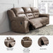Stoneland Reclining Sofa, Dual-Sided Manual Recliner Couch with Faux Leather Upholstery, Wall Hugger Comfort for Living Room Seating, 90 Inches Wide, Brown