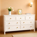 55" White Dresser for Bedroom with 7 Drawers & Modern Gold Handle