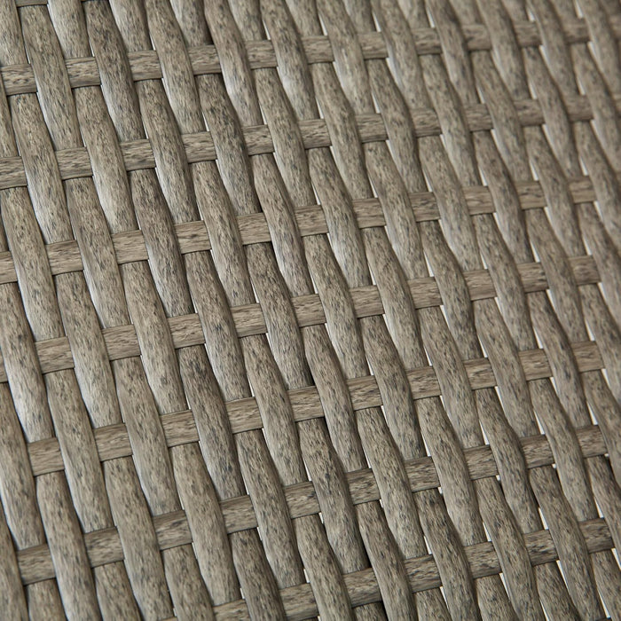 3 PCS Rattan Wicker Bar Set with Wood Grain Top Table and 2 Bar Stools for Outdoor, Patio, Poolside, Garden, Grey