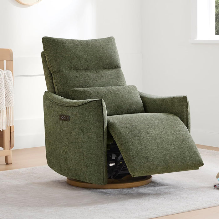 CHITA Power Swivel Glider Recliner Chair, Nursery Glider, Moss Green