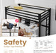 Loft Bed Twin Size with Ladder and Guardrail,Heavy Duty Metal Slats Support No Box Spring Needed Small Space Saving Furniture for Bedroom Dorm,Black