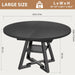 Expandable Kitchen Dining Table for 4-6, Oval round Dining Table with Storage Shelf and Removable Extension Leaf, Space Saving Pedestal Table for Dining Room, Modern Industrial Style (Black)