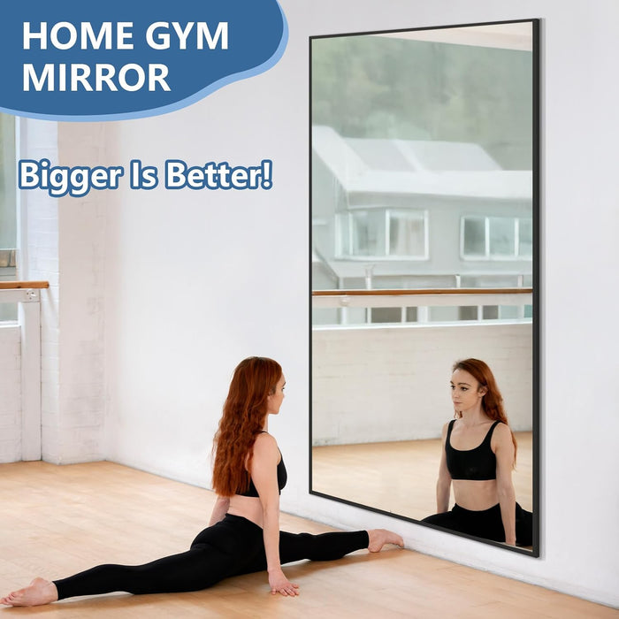 76"X34" Large Full Length Mirror, Oversized Floor Mirror, Black