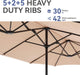 13Ft Rectangle Patio Umbrella, Double Sided Outdoor Table Umbrella with Crank & 1.5" Pole, Large Market Umbrella for Poolside Garden Deck Backyard, Beige