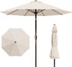 9FT Patio Umbrella Outdoor Table Umbrella W/Push Button Tilt and Crank, 8 Sturdy Ribs, UV Resistant Waterproof Market Umbrella for Pool, Deck, Backyard, Garden, Creamy White