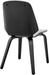 Brinley Mid Century Modern Gray Faux Leather and Black Wood Dining Room Accent Side Chair for Kitchen Table Desk Vanity