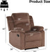 Manual Recliner Chair, Soft Fabric Overstuffed Recliner Single Sofa Recliner for Living Room, Heavy Duty and Safety Reclining Mechanism, Brown