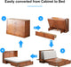 Queen Murphy Bed Cabinet With Mattress USBChargingPort