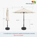 9FT Patio Umbrella Outdoor Table Umbrella W/Push Button Tilt and Crank, 8 Sturdy Ribs, UV Resistant Waterproof Market Umbrella for Pool, Deck, Backyard, Garden, Creamy White