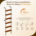 Industrial Pipe Bookshelf, Wall Mounted Shelf, 36 Inch, Walnut Brown | 6 Tier Open Bookcase, Solid Pine Wood, Black Iron Pipe Frame, 40 Lbs per Shelf, for Books, Kitchen, Office Decor