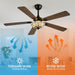 52" Tiffany Style Ceiling Fans with Lights, Red Dot, Black