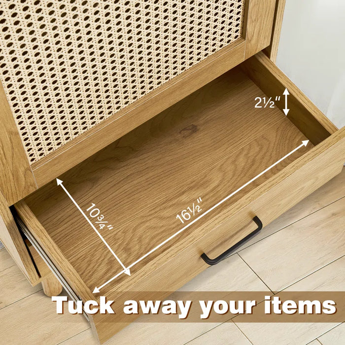 Rattan 1-Door Cabinet