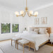 33.5" Large Milk White Glass 8-Light Gold Modern Sputnik Chandelier