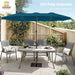 15Ft Patio Umbrella, Base Included, Rectangular, Cerulean | Outdoor, Table, Large, 15, Rectangle, Double, Pool, Stand, Clearance, Outside, Triple, Shade, Sun