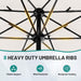 9Ft 3-Tier Patio Umbrellas, Outdoor Umbrella with 8 Sturdy Ribs UV Protection Windproof, Market Table Umbrella W/Push Button Tilt & Crank for Pool, Porch, Deck, Garden(Cream White)