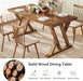 Solid Wood Dining Table for 4-6 People, 63 Inches Wooden Farmhouse Rectangular Kitchen Dinner Table with Heavy-Duty Legs for Home, Living Room, Dining Room, Rustic Brown