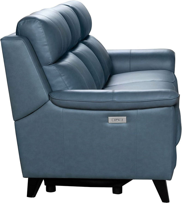 Kester Power Reclining Sofa W/Power Head Rests, Masen Bluegray