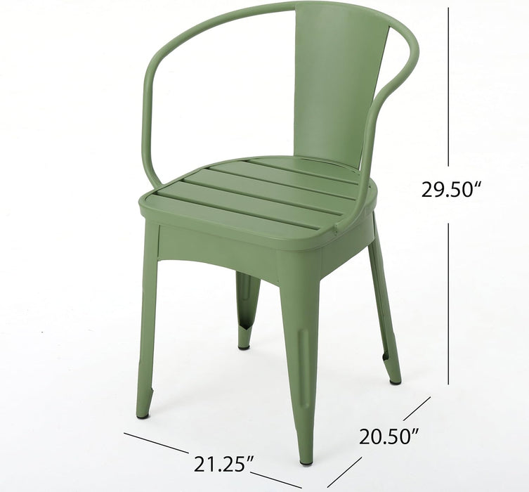 Christopher Knight Home Colmar Outdoor Iron Bistro Set, 3-Pcs Set, Matte Green