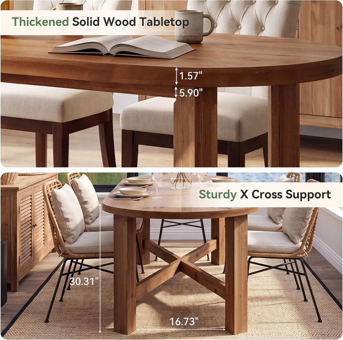 70.87-Inch Oval Dining Table for 4-6