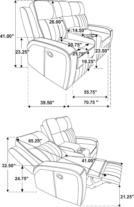 Gray Reclining Loveseat