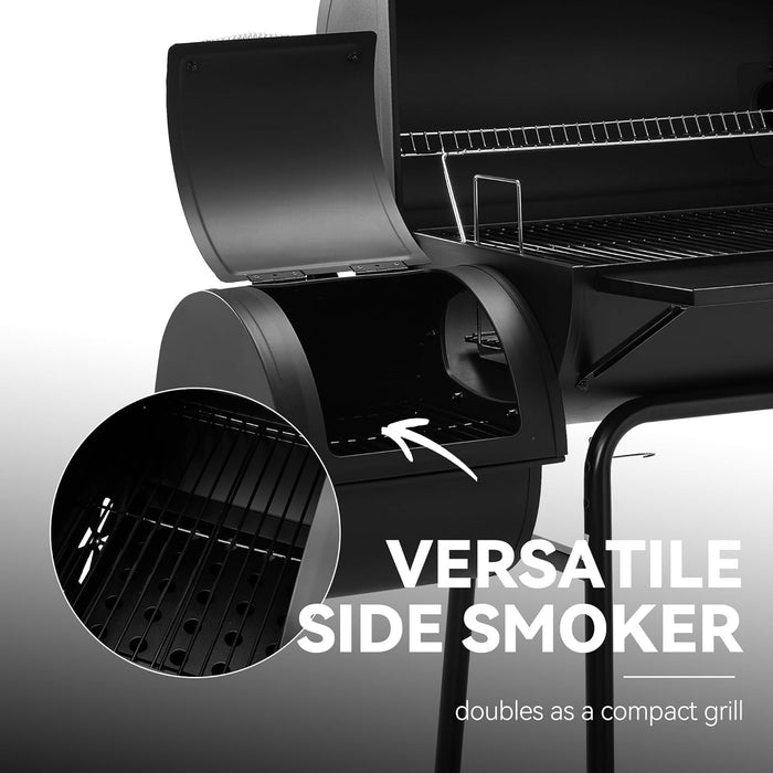 CC1830SC Charcoal Grill Offset Smoker with Cover, 811 Square Inches, Black, Outdoor Camping