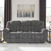 Foreside Contemporary Stain Resistant Manual Reclining Sofa, Gray
