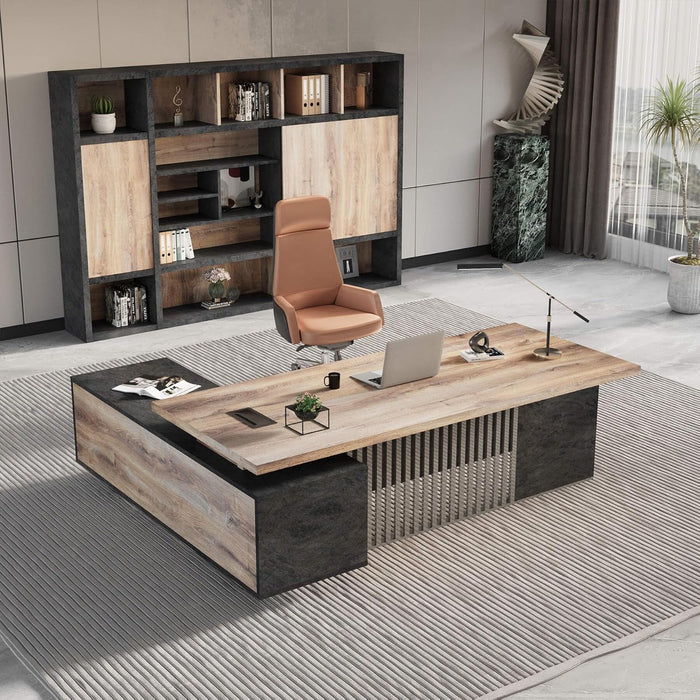 Spacious Executive Desk With Ample Storage Drawers