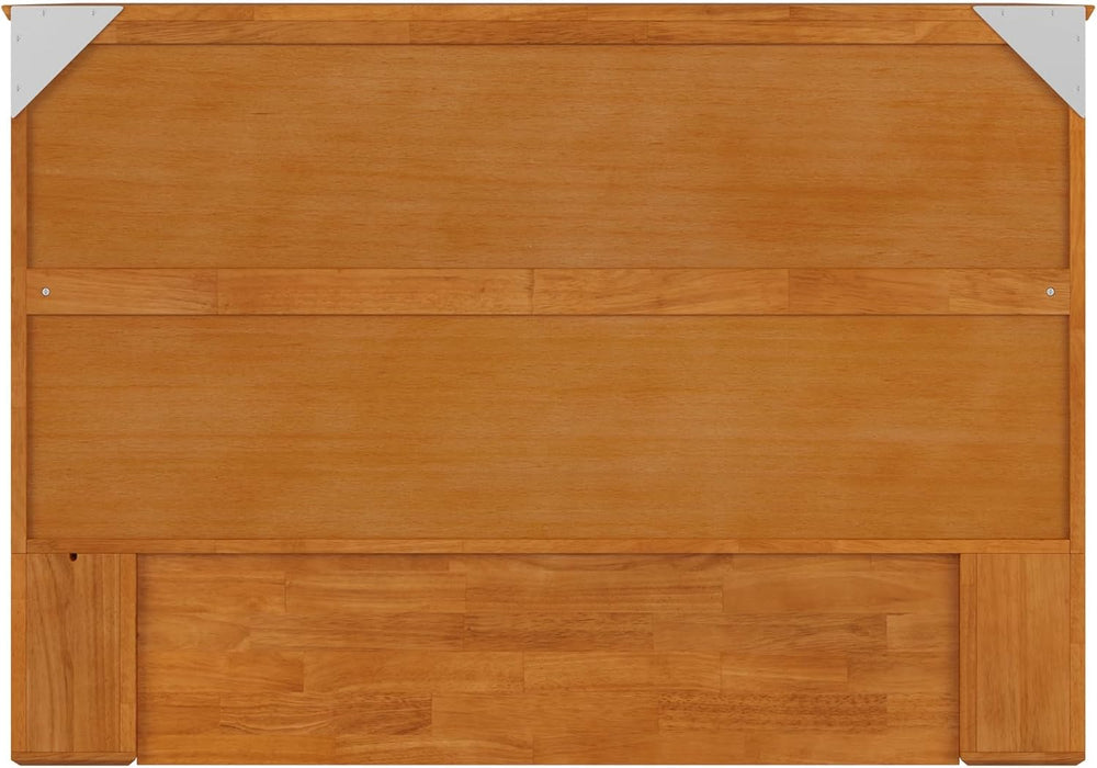 Hamilton Full Murphy Bed Chest with Mattress, Storage, and Built-In Charger in Light Toffee