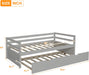 Twin Daybed with Trundle, Solid Wood Captains Bed Twin Size Sofa Bed Frame (Grey)