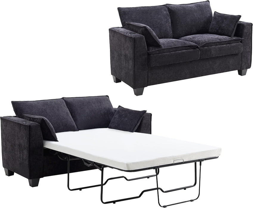 65 Inch Transformable Sofa Bed MemoryFoam Mattress