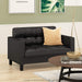 ufted Loveseat - Black Faux Leather