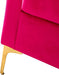 Fuchsia Velvet Upholstered Armchair With Gold Legs