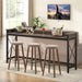 Sofa Table with Outlets and USB Ports, 70.9 Inch Extra Long Console Table behind Couch with Charging Station, Industrial Narrow Entryway Hallway Accent Table for Living Room