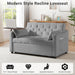 Grey Adjustable Backrest Convertible Sleeper Sofa Bed