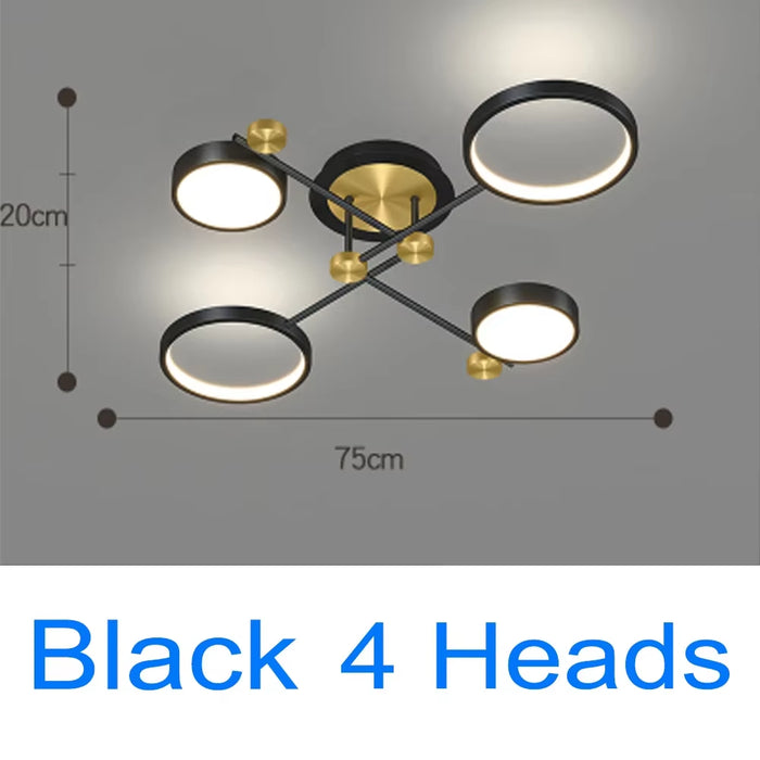 Modern Pendant Light LED Nordic Lamp Gold Black Hanging Chandelier Ceiling Lights Dimming Remote Control Lighting Fixture