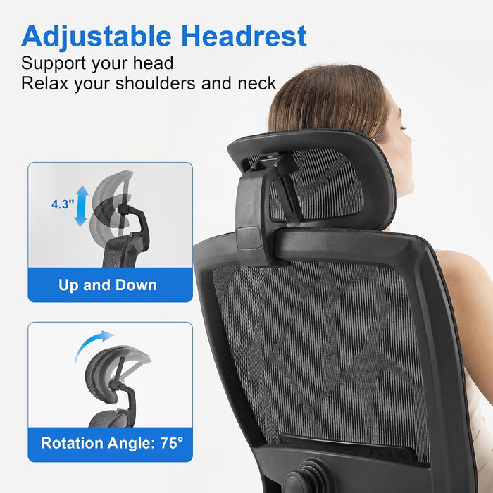 Ergonomic Office Chair,Comfy Desk Chair with Lumbar Support